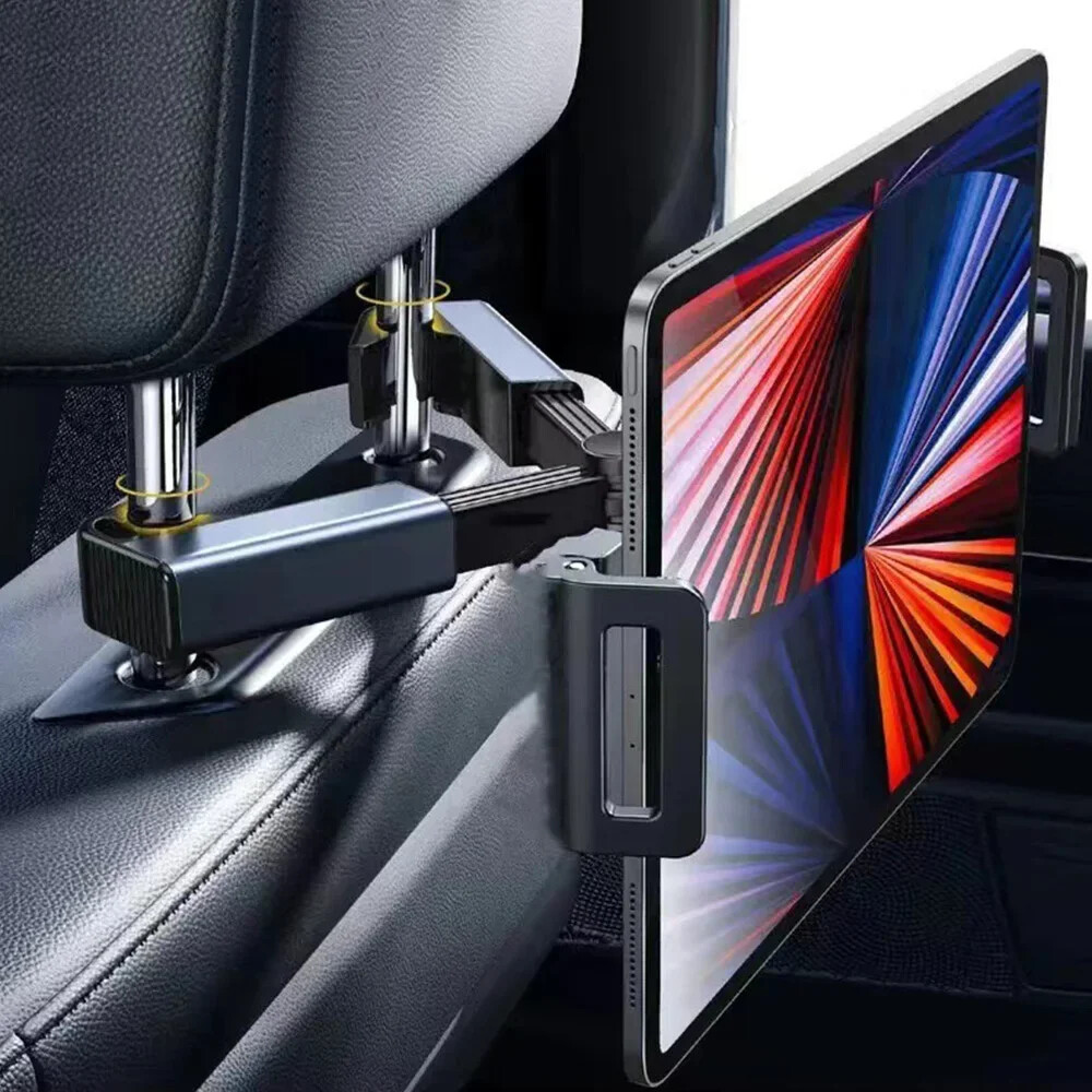 Car Back Seat Headrest Phone Holder Stretchable Tablet Stand Adjustment Bracket