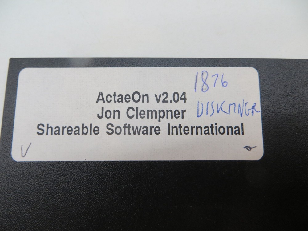 5.25" Floppy Disk ACTAEON V 2.04 Jon Clempner vintage computer program disc