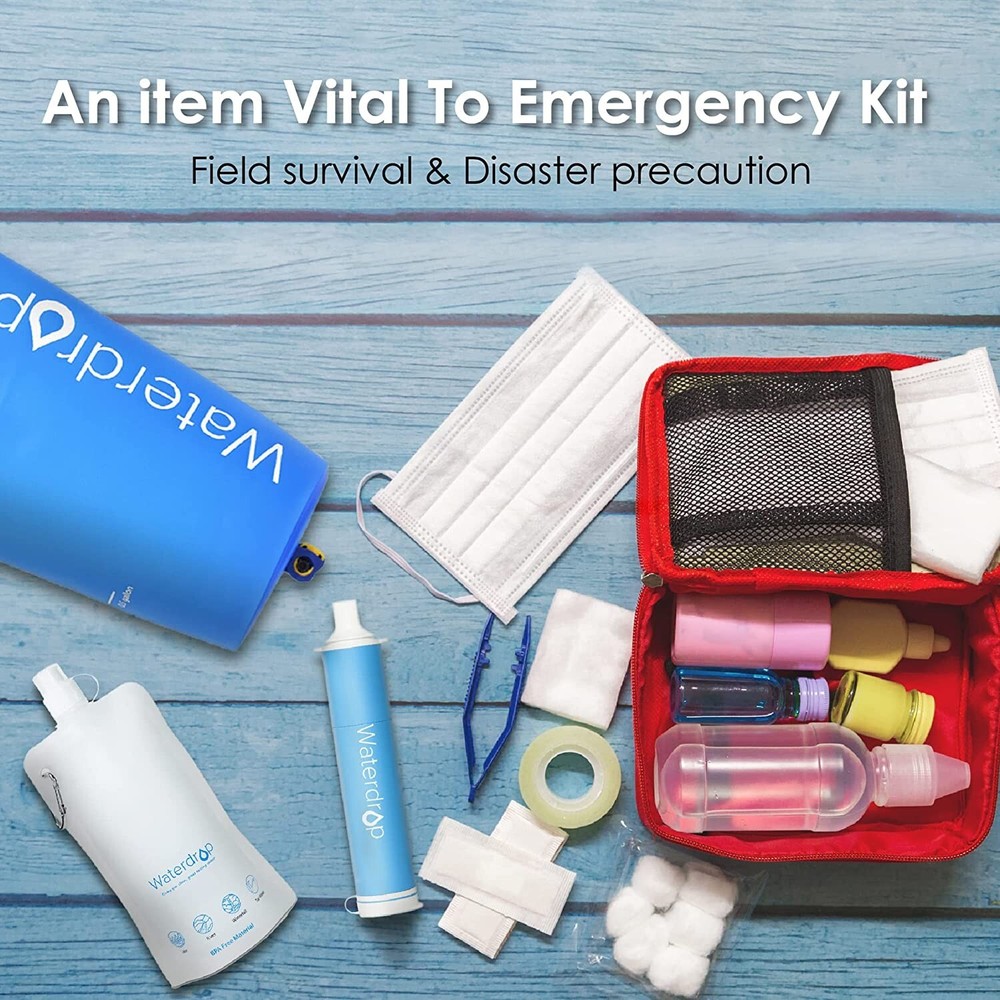 Waterdrop Gravity Water Filter Straw, Camping Water Filtration System