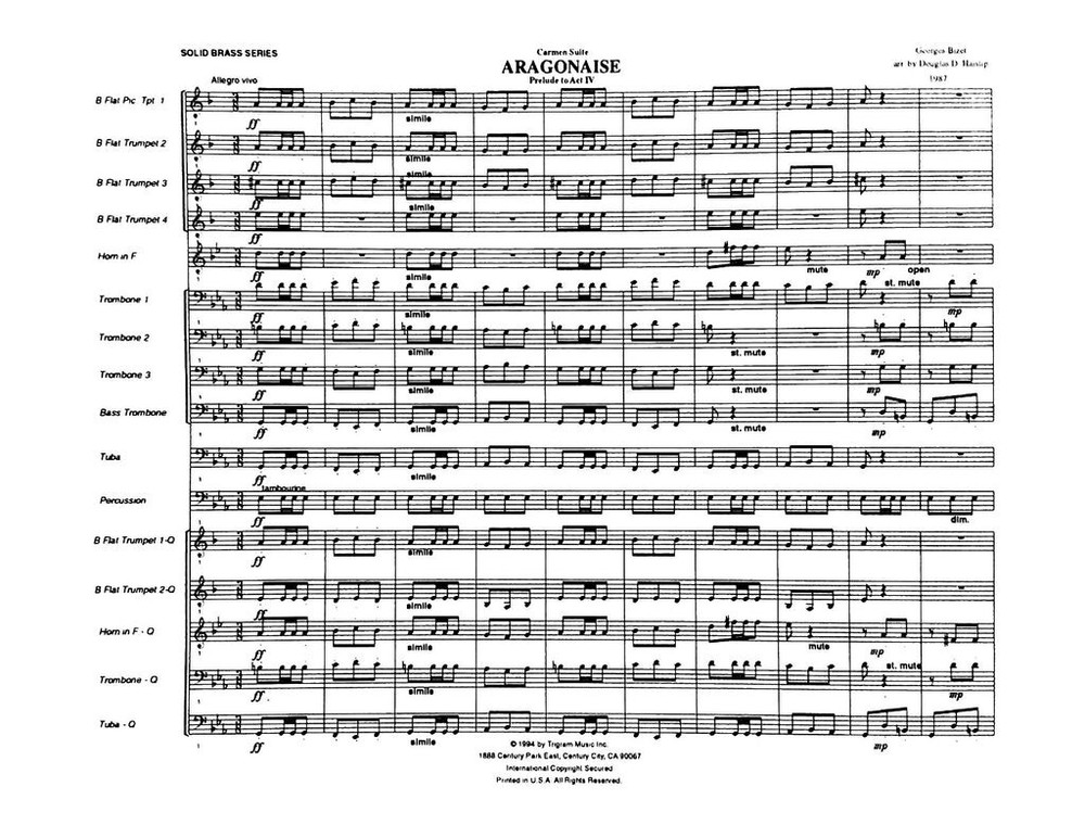 Brass Quintet, Opera is Long Music Bundle #6