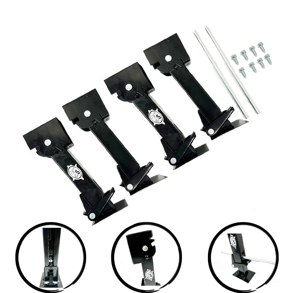 Southwest Wheel 4-Pack Black Painted Telescoping Trailer Stabilizer Jacks