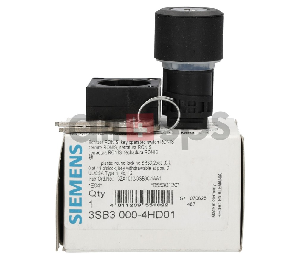 SIEMENS KEY SWITCH RONIS, 22MM, 3SB3000-4HD01 (NO)