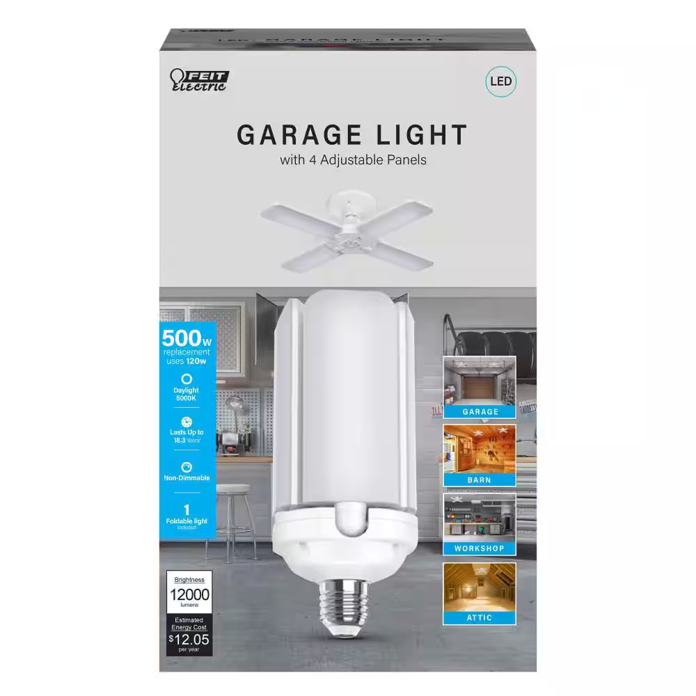 500-Watt Equivalent E26 Indoor Garage Adjustable Multi-Directional LED Light Bul
