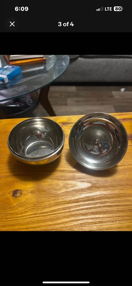 Vintage Silver-Plated Apple-Shaped Container
