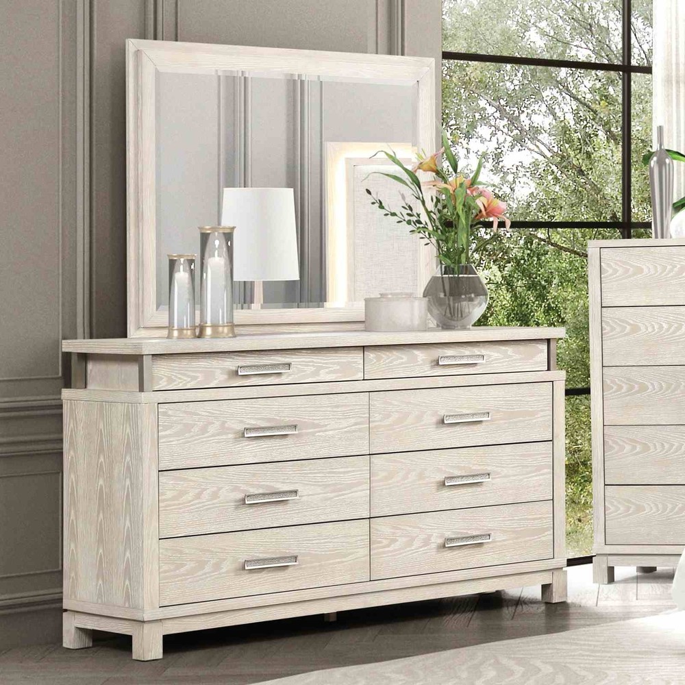 Weathered Gray Finish Eastern King Size 4pc Bed Set Transitional Style Bedroom
