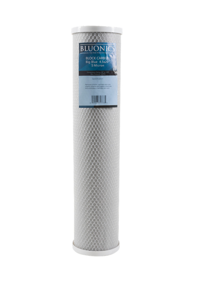 Bluonics CTO Carbon Block & Sediment 4.5" x 20" Replacement Filter Cartridges