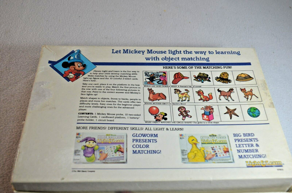 Disney Mickey Mouse Object Matching Lights & Learn Ages 3-6 Works Complete