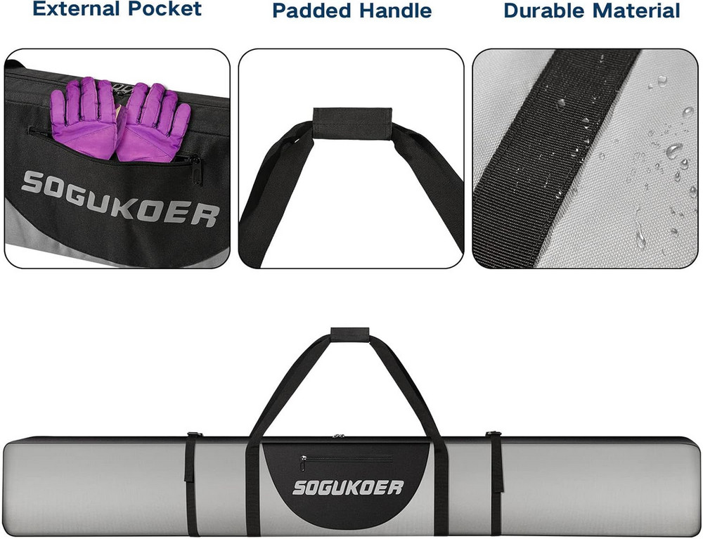 Padded Snowboard Bag Ski Water-Resistant with Compression Straps Durable Sk