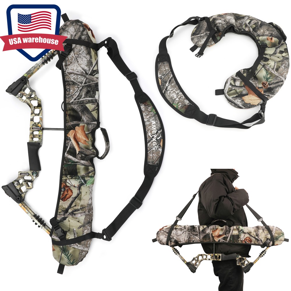 Camo Compound Bow Bag Shoulder Backpack Portable Archery Hunting Shooting Target