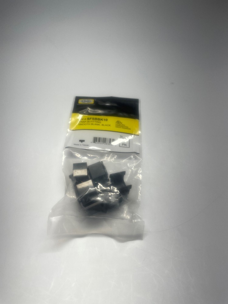 Hubbell SFSBBK10 AV Connector - Smooth Blank Black 10 pc