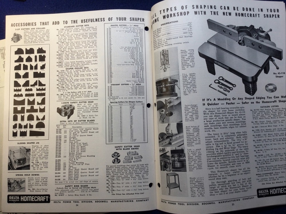 Vintage 1950 DELTA HOMECRAFT POWER TOOLS Catalog