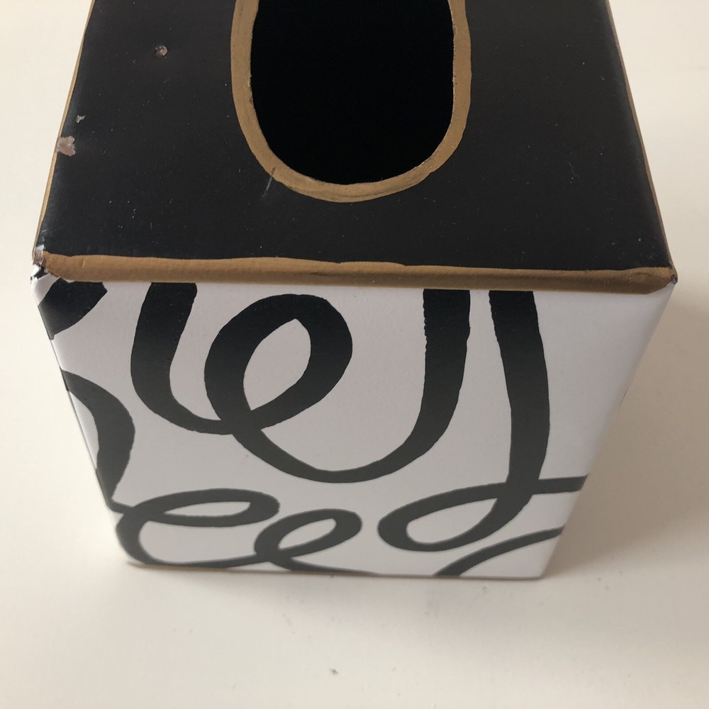 Jaye's Studio Tissue Box Cover Black and White Scribbles