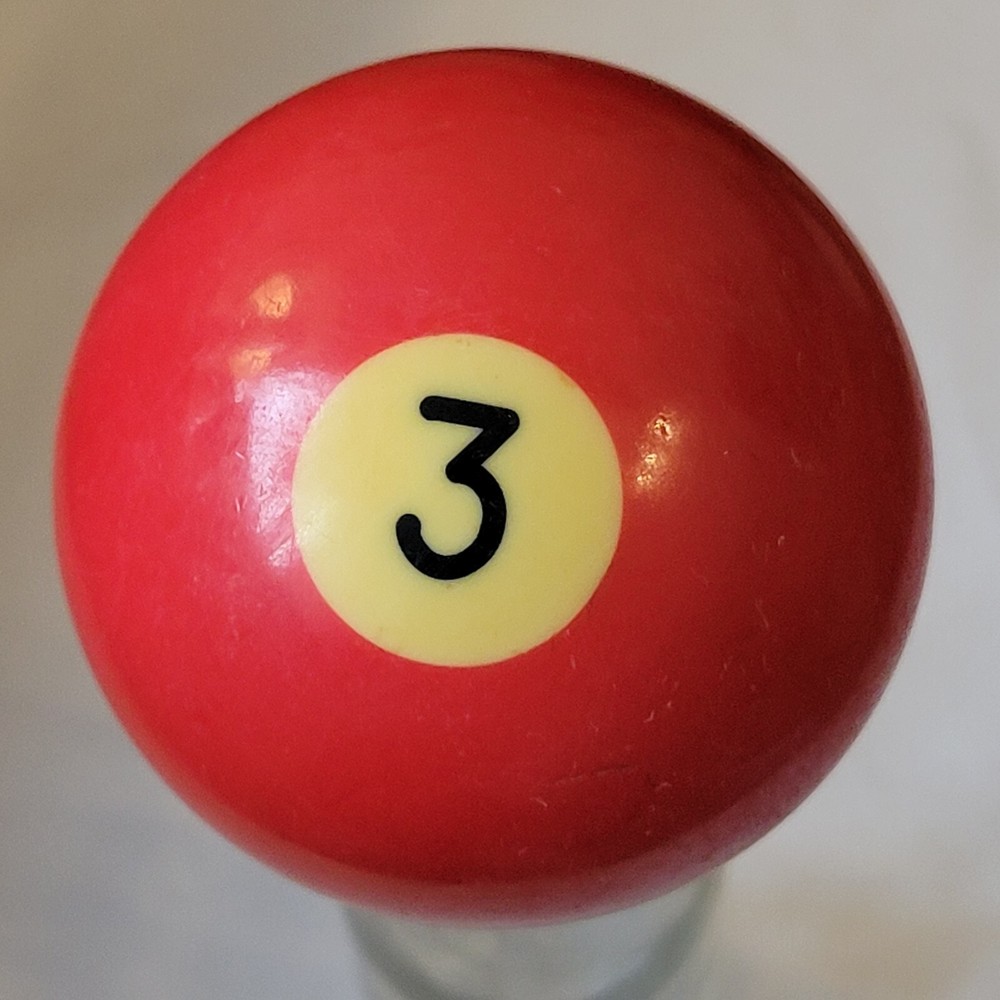 Vintage Number 3 Red Replacement Pool Ball Dot Lightly Yellowed Dot