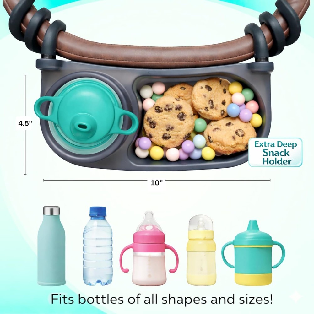 Compact Stroller Snack Tray | Cup Holder | Easy Installation
