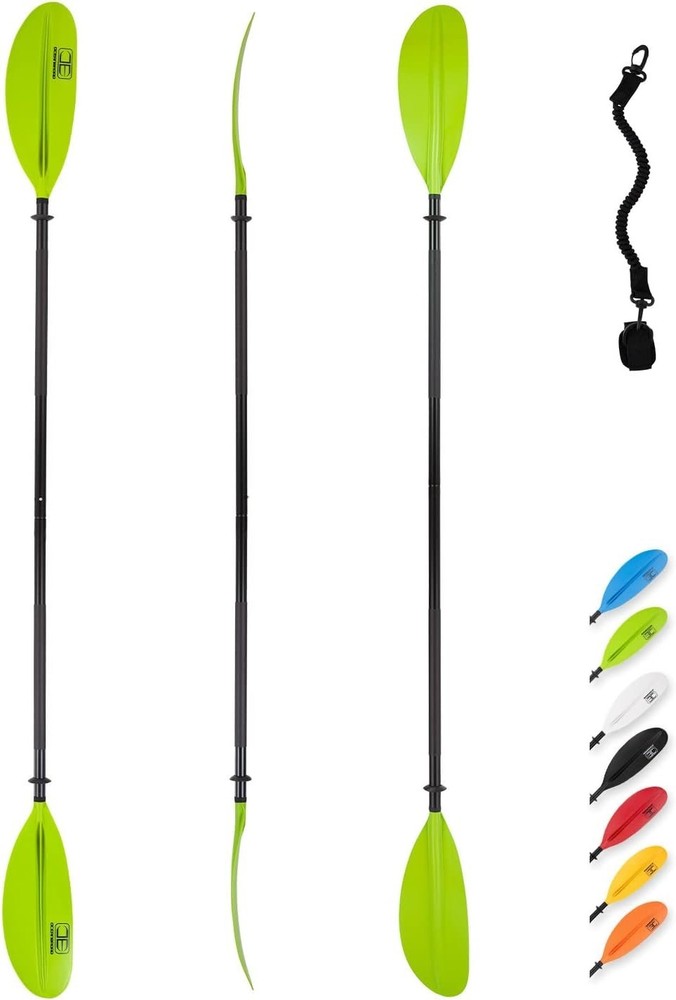 Lightweight Oar with Paddle Leash - Green