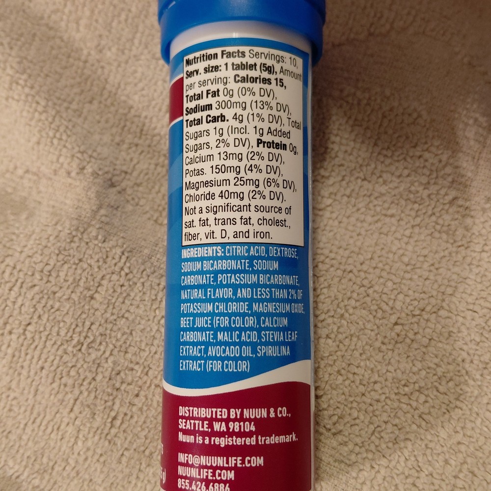 NUUN Watermelon Sport Hydration Tablets 7-Pack, 10 Tablets Each New