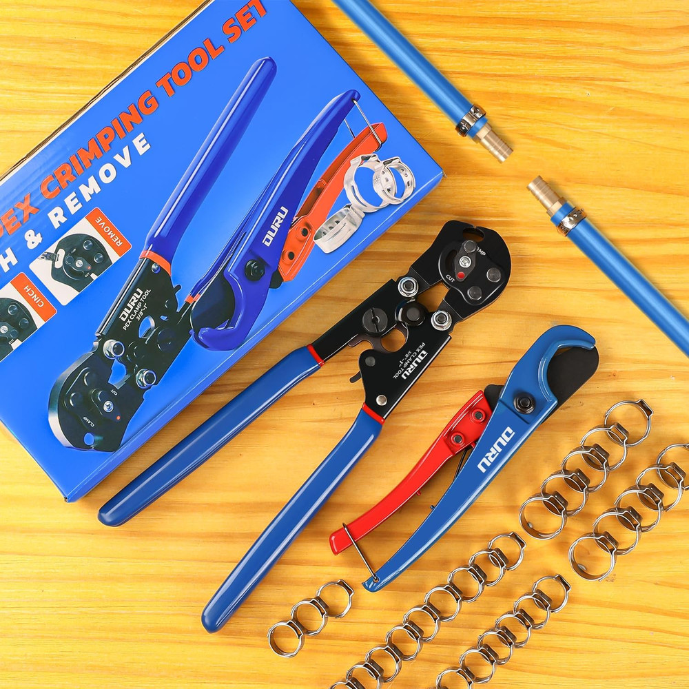 2 IN 1 Ratchet Pex Crimping Tool Cinch and Remove Combo Function Pex Pipe Crimp