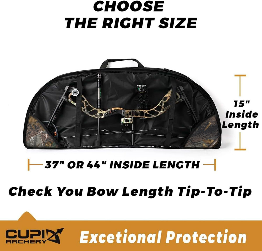 Compound Bow Case Soft Lightweight Archery Bag w/ Arrow Pocket Backpack Straps
