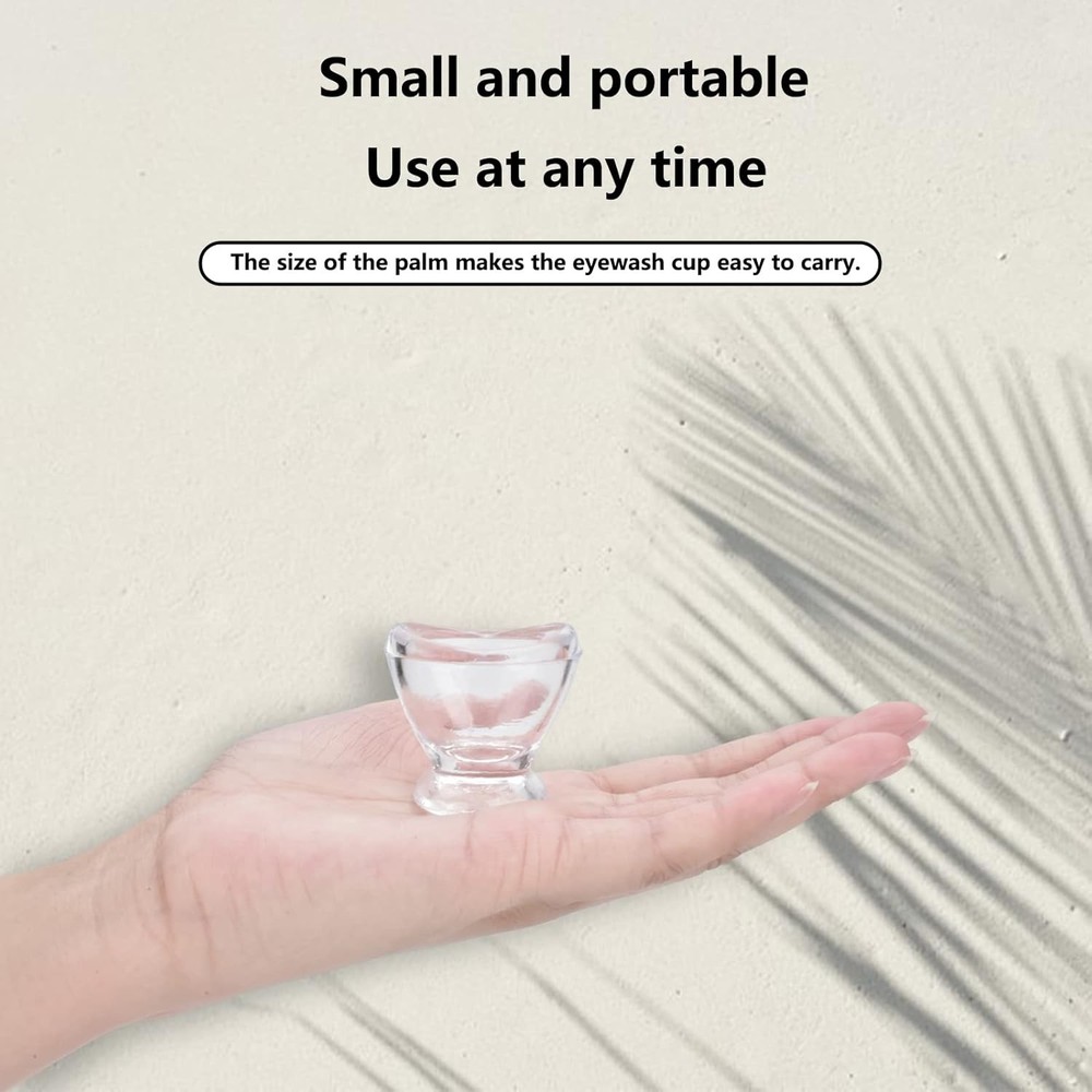 2pc Glass Eye Flush Cup Clear Portable Washing Kit