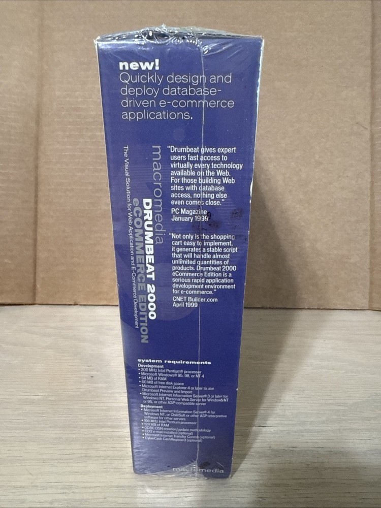 Macromedia Drumbeat 2000 e-Commerce Edition Sealed Education Version
