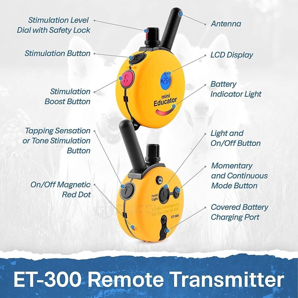 E-Collar ET-300 Additional / Replacement TRANSMITTER ONLY in GREEN NEW COLOR!