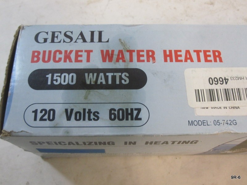 Gesail bucket Heater Model 05-742G For Water Use Only 1500W 120v 60HZ/S2