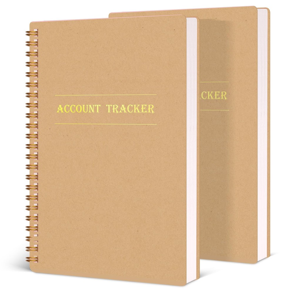 Koogel 2 Pack Accounting Ledger Books, Expense Tracker Multicolored-2pcs