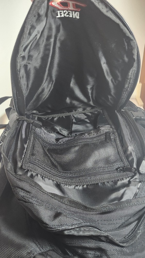 Diesel Backpack Daypack ~ Black Canvas Material ~ Three Main Compartments NWOT