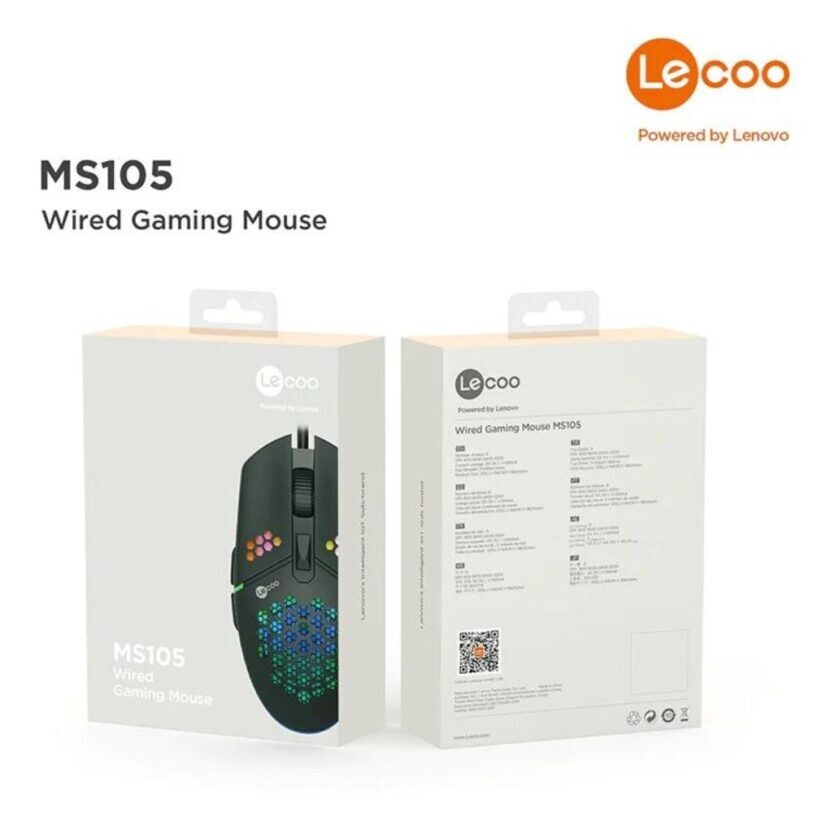 Lenovo Lecoo MS105 Wired Gaming Mouse 3200 MAX DPI