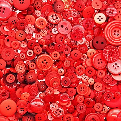 600-700Pcs Red Buttons for Crafts Bulk Button Red Assoted Size Red Craft Butt...