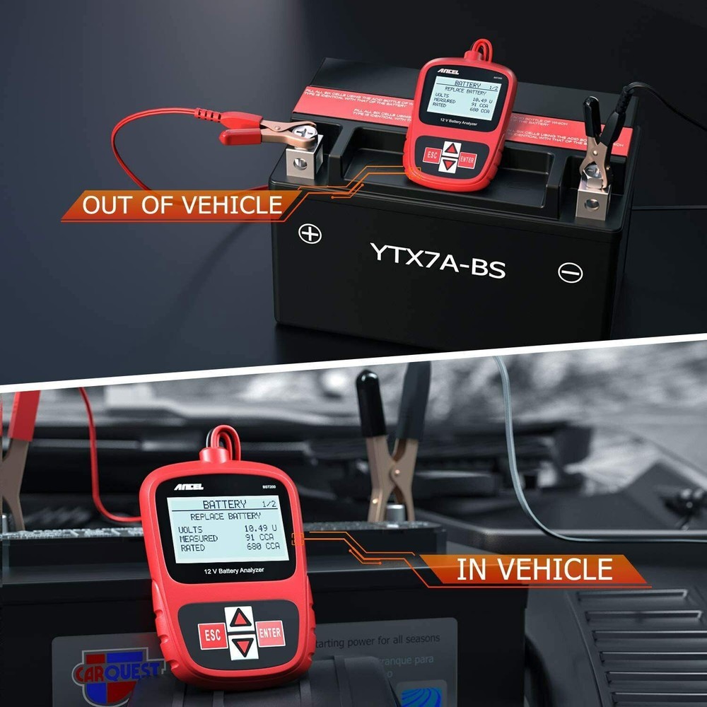 Car Battery Tester 12V 100-1100 CCA Bad Cell Load Tester Tool Digital Analyzer