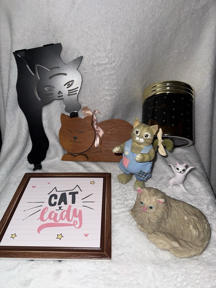 6 Cat themed Decor Items