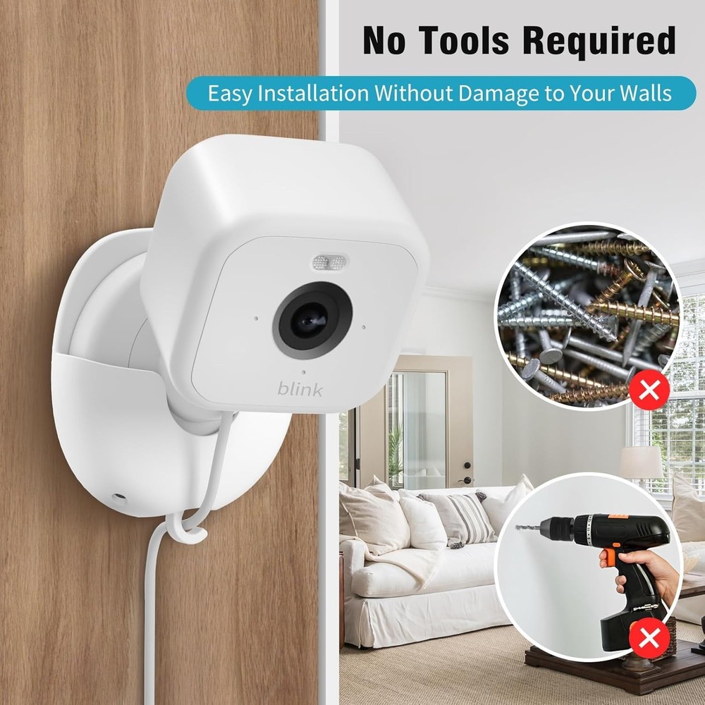 Blink Camera Wall Mount 3-Pack: No Drill, Easy Install, Damage-Free Solution