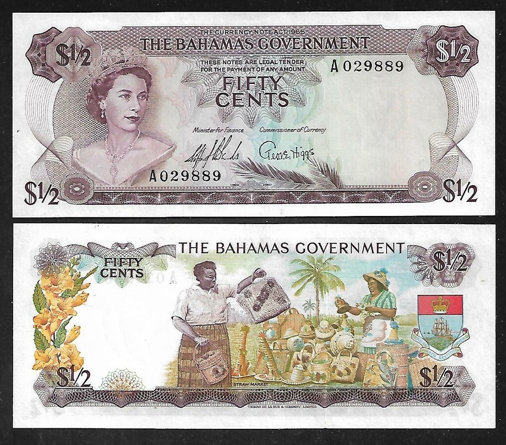 Bahamas - 50 Cents Note - L1965 - P17a - Uncirc.