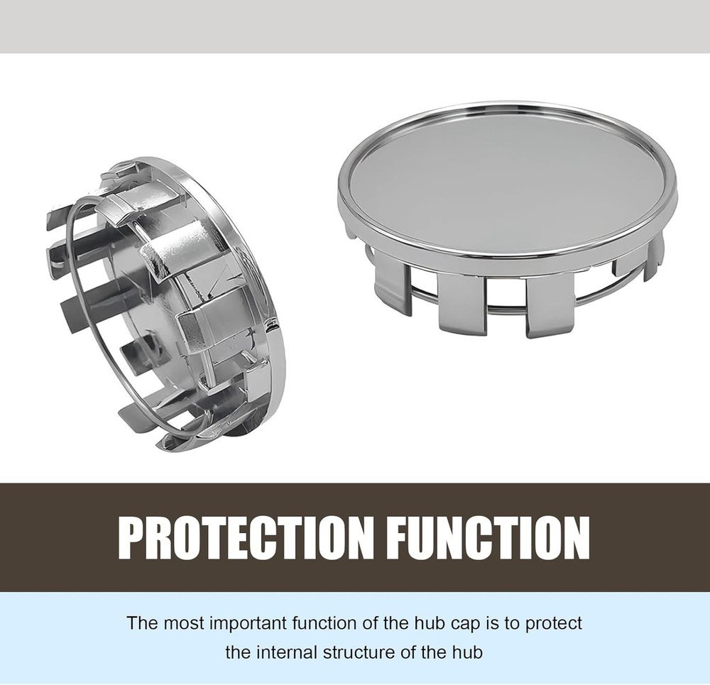 4 Pack Wheel Center Caps - ABS Hubcaps for Rust & Moisture Protection