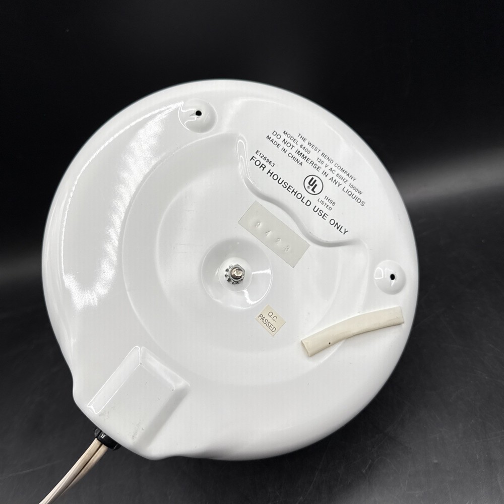 West Bend Model 6400 1 Quart Electric Tea Kettle Water Heater 1000W Quick Heat