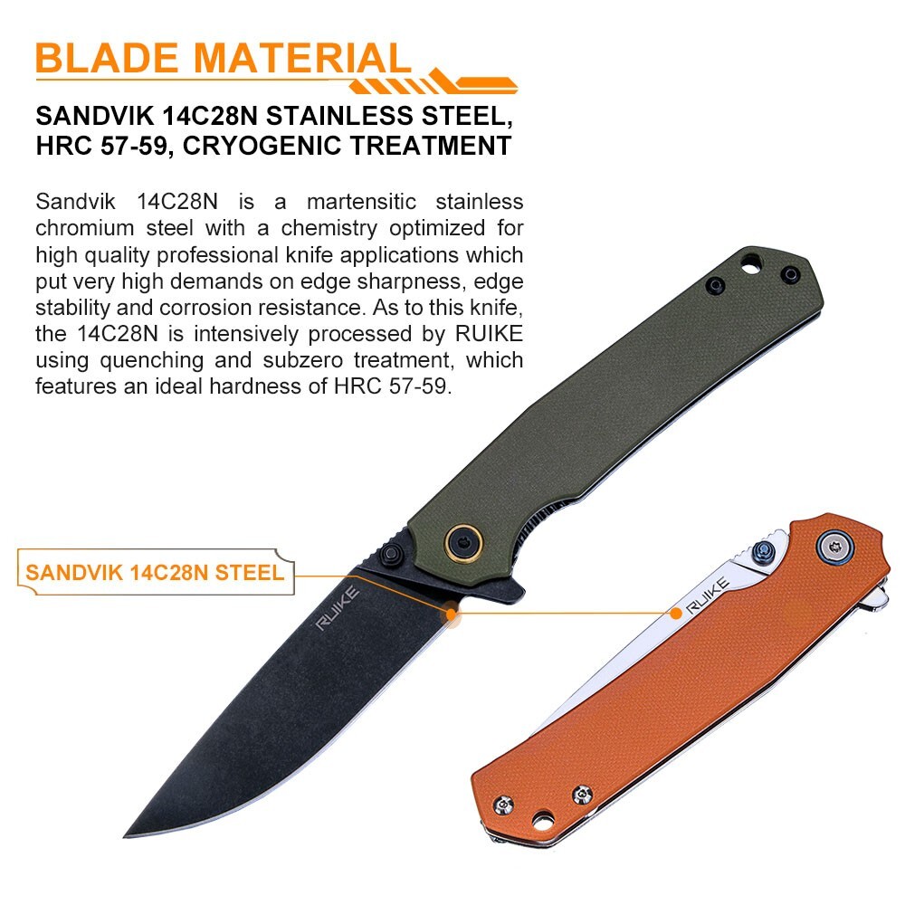 RUIKE P801G Folding Knife-Green
