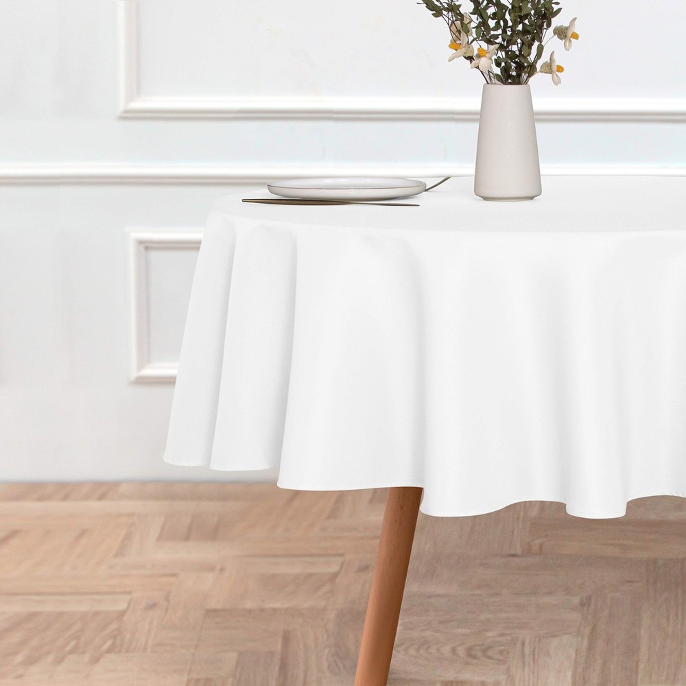 Round Tablecloth - 70 Inch - Water Resistant Spill Proof Washable Polyester T...