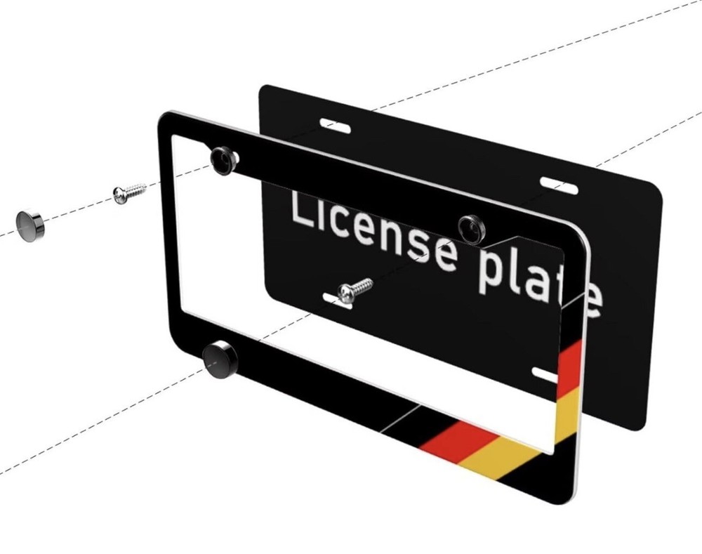 German Flag License Plate Frame Two Sides
