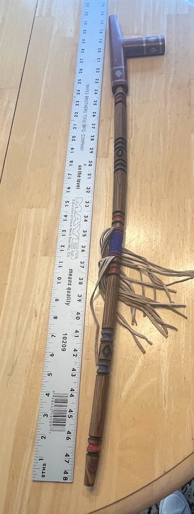 Catlinite Pipe signed "Crow" with symbol