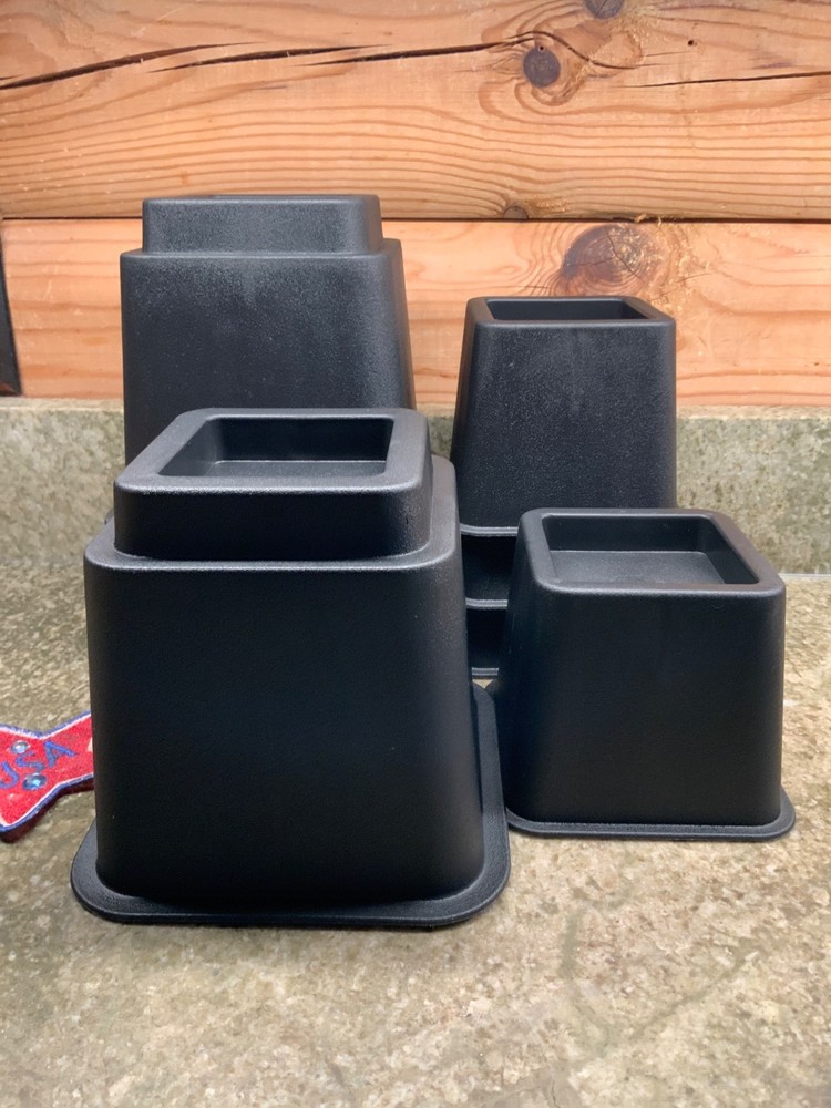 Furniture Risers 8 Pc Set Adjustable Bed Sofa Chair Riser Utopia Bedding BLACK