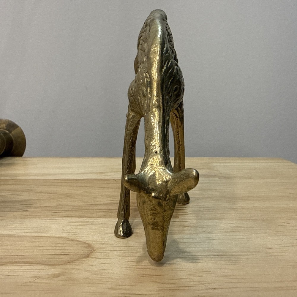 Brass Candlestick And Brass Deer