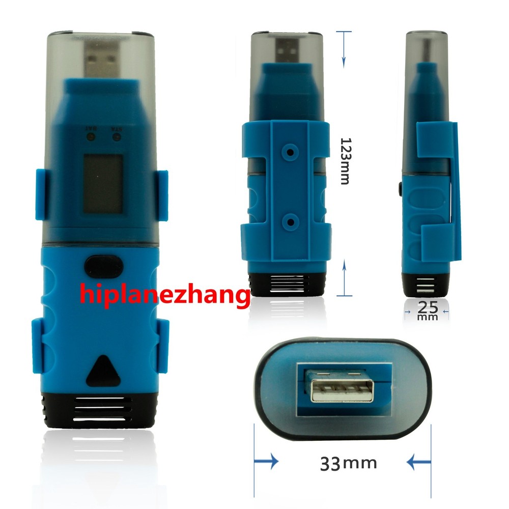 Mini 3-Channel USB Data Logger Internal External Temperature Humidity