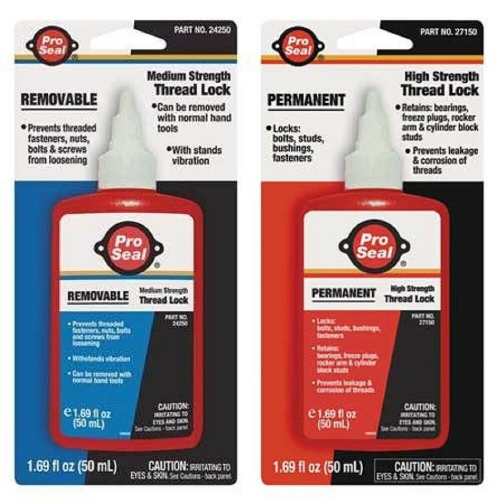 (1) Pro Seal Red High Strength & (1) Blue Medium Strength 50ML Threadlocker