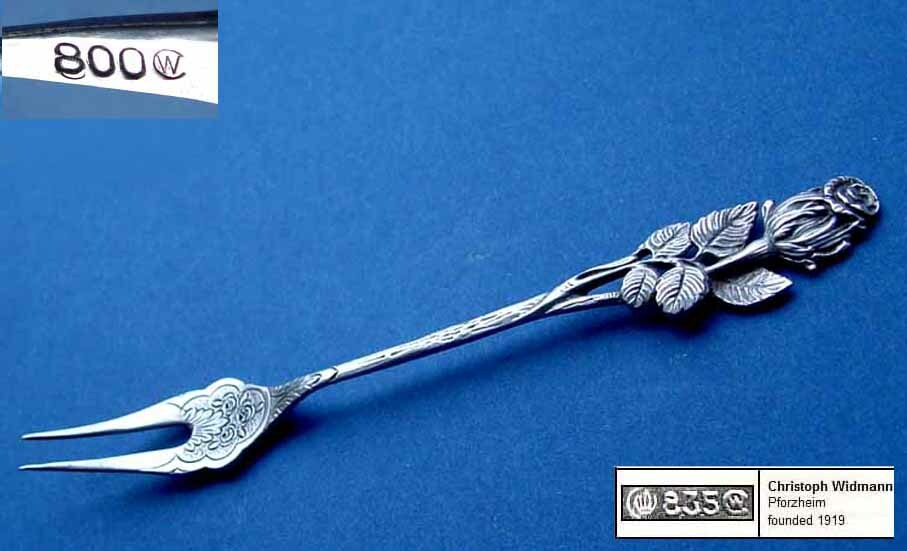 Serving Fork, Hildesheimer Rose, C. Widmann, 800 Silver B376