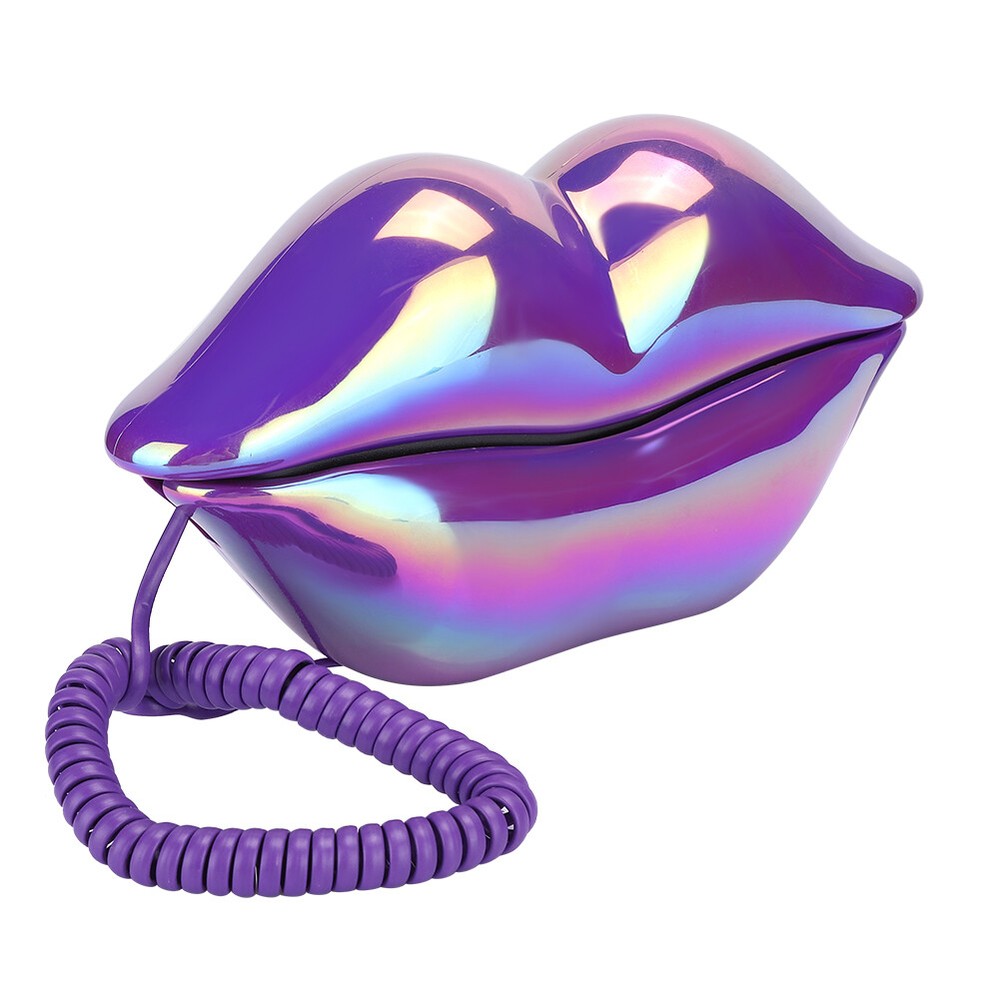 Lips Telephone Electroplate Desktop Landline Phone For