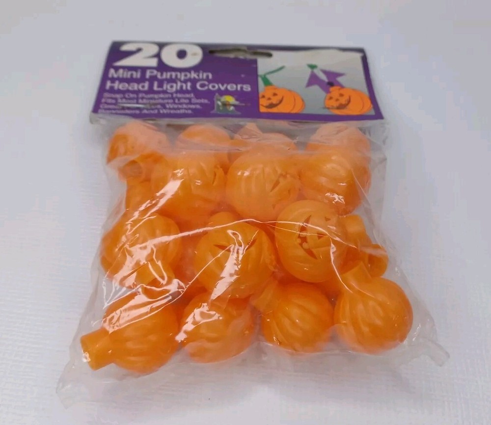 20 Mini Pumpkin Head Light Covers Fits Most Miniature String Lights