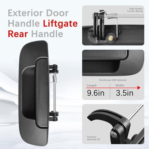 Tailgate Handle Rear Liftgate Door Handle Replacements for Dodge Ram 1500