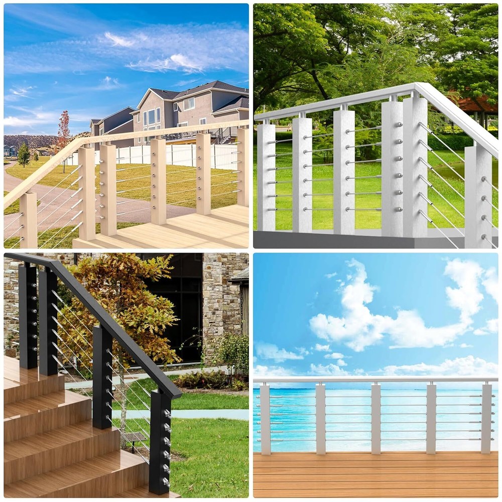 50 Pack Cable Railing Swage Threaded Stud Tension End Fitting Terminal Fits 1/8"