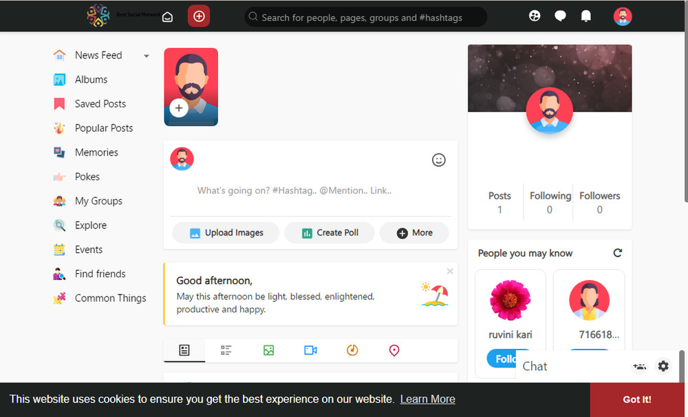 Social Network website Responsive multi language  Free Hosting / Complete Setup